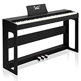 LEADZM 88 Tasten Digital Piano, Voll Gewichtete Tastatur, E-Piano mit MIDI-USB, Audio...