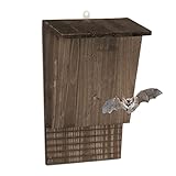 Relaxdays Fledermauskasten, großer Unterschlupf für Fledermäuse, HxBxT: 37 x 22 x 12,5...