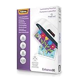 Fellowes Laminierfolien A4 ImageLast, 160 Mikron (2 x 80 Mikron), 100 Stück, transparent...