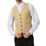 Businessweste für Hochzeit Herren Party Westen Einfarbig Weste Casual Anzug-Weste...