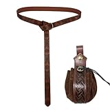 Mittelalterliches Gürteltaschen-Set, Renaissance-Hüfttasche und Gürtel aus PU-Leder for...