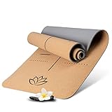 Wellax Yogamatte Kork - 100% natürliche Yogamatte rutschfest [185x66x0,6 cm] - Besonders...