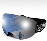 WIN.MAX Skibrille Unisex für Herren und Damen Rahmenlose Snowboardbrille mit Magnetische...
