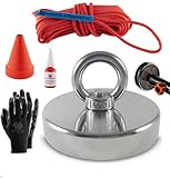 Brute Strength - Magnetfischen set - 400KG - 90mm - Inklusive 20m Seil - Handschuhe -...