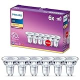 Philips LEDclassic Lampe 50W, GU10, 6-er Pack, warmwei脽 (2700 Kelvin), 355 Lumen,...