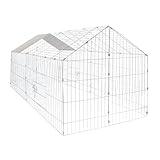 Wiltec Freilaufgehege Kaninchen 180 x 75 x 75 cm, Außengehege und Kleintierstall für...