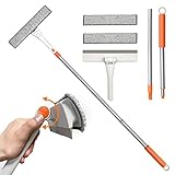 JEHONN Fensterputzer mit 120 cm Teleskopstange, Fensterreiniger Set...