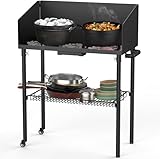 onlyfire Dutch Oven Tisch 76 * 41cm, Outdoor Grillwagen Grilltisch mit...