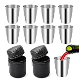 Kiuiom Stapelbare Schnapsbecher, Klein Edelstahl Becher, Flachmann Becher, 8PCS...