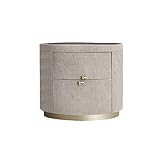 JITEM Nachttisch mit Marmorplatte, 2 Schubladen, ovaler Nachttisch, moderner...