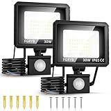 FGRYB 30W Led Strahler mit Bewegungsmelder Außen - 6500K Kaltweiß Led Lampe mit...