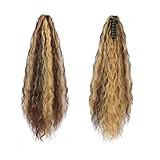 Natürlich Lockige Pferdeschwanzperücke, Clip-In-Haarverlängerungen,...