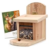wildtier herz I Eichhörnchen Futterhaus wetterfest I aus verschraubtem Massiv-Holz...