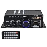 Romicta HiFi-Verstärker AK380, Mini Bluetooth Stereo-Audioverstärker Receiver...