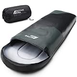 Active Era Premium Mumienschlafsack 250 GSM, Schlafsack Winter & Sommer, 0°C...