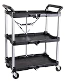 Pallit Servierwagen mit Rollen | 3 Ebenen | 75 kg Tragkraft | 600 x 380 mm | Rollwagen |...