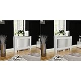Heizkörperverkleidungen, 2 Stück, weiß, MDF, 112 cm, für Haus & Garten,...