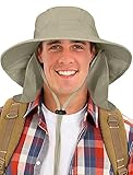 Katalonien Herren Sun Schutz Hat Hals Klappe, Breite Krempe Outdoor Angeln Wandern Camping...