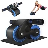 Ab Bauchroller mit Handyhalter und Rückholfeder, Fitness, Bauchmuskeltrainer,...