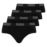 PUMA Basic Brief Men Herren Unterhose Pant Unterwäsche 4er Pack, Farbe:230 - Black/Black,...