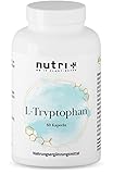 Nutri + L-Tryptophan Kapseln hochdosiert und vegan - L-Tryptophane Pulver aus pflanzlicher...