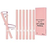 LOPHE Lip Liner Set, 6 Stück Wasserfester Lippenkonturenstift mit Mattes Finish, Lipliner...