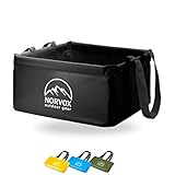 NORVOX Outdoor Faltschüssel - 15L oder 20L – schwarze faltbare Schüssel - Universell...