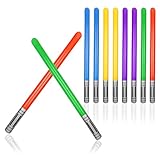 FunX Aufblasbare Lichtschwerter 10er Set - Laserschwert Accessoire für...