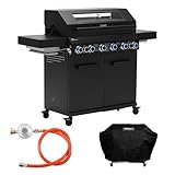 TAINO PLATINUM YAMARA DARK 6+2 Set Gasgrill Stahl 6 Brenner Keramik Sear-Burner...