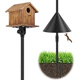 Vogelstange mit Eichhörnchen-Leitblech, 240 cm, verstellbarer Vogelhaus-Ständer,...
