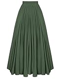 Damen Retro Leicht Lang Rock Elastische Hoher Taille Festlich Mittelalter Maxirock...