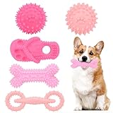 Fadcaer 5 Stück Kauspielzeug für kleine, mittelgroße Hunde, Gummi Hund Zahnen Spielzeug...