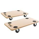 Arebos Rollbrett | 2 Stück | bis zu 200 kg Traglast | inkl. Gummipads Transportroller...