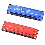 TSLRSA 2 Pcs Mundharmonika, Kindermundharmonika, Blues Mundharmonika 10 Löcher,...