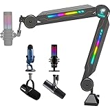 Gaming Mikrofon Arm mit RGB Licht TONOR Mikrofonarm Leuchten Touch verstellbar,...