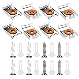 Jeffdad 2 Set (8 Stück) Spiegelhalterung Wand, Federbelastete Spiegelaufhängung Clips...