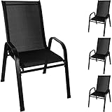 Balkonstühle 4er Set Wetterfest Gartenstühle Hochlehner Stapelbar bis 150 kg Belastbar...