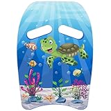 Qetlavee Schwimmbrett Kinder Schwimmen Kickboard mit Griffen Cartoon Muster...