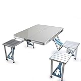 FBITE PAT Klapptisch Koffertisch Outdoor Grilltisch tragbar Zuhause hellgrau