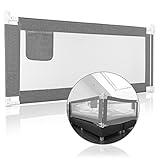 RAWVEL® Bettgitter grau [2m] - Labor geprüft - Rausfallschutz Bett [Eine Seite] -...