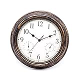 PZJFH Klassische Funk-Wanduhr, 30 cm Runde Wanduhr Leicht Ablesbare Lautlose...