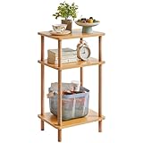 IBUYKE Holz Beistelltisch, Nachttische mit 3 Ebenen, 39x29x68.5cm, Couchtisch, Sofatisch,...