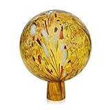 Lauschaer Glas Gartenkugel Rosenkugel aus Glas mit Granulat Gold d 15cm mundgeblasen...