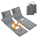 Ikodm Strandmatte 2X, Strandliege klappbar leicht, Strandmatte Faltbar mit 5-stufig...