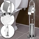 Aquamarin® Edelstahl Toilettenpapierhalter mit Toilettenbürste - 81/22/22 cm, in Silber...