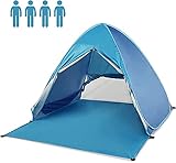 Strandmuschel groß Pop Up Strandzelt mit Anti UV Sonnenschutz SPF 50+ und Wasserdicht...