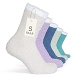 Basic Treasure 5 Paar Kuschelsocken Damen, Flauschige und Dicke Bettsocken, Warme Winter...