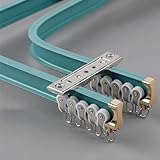 Flexible Aluminium-Doppel-Vorhangschiene für gerade oder Erkerfenster, Blau, 2,1 m,...