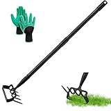 LEJIEYIN Gartenhacke 170cm Steigbügel Hacke und 4-Zahn Spike Harke 2 in 1...