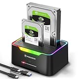 POSUGEAR Festplatten Docking Station, RGB USB 3.0 Festplattengehäuse für 2,5...